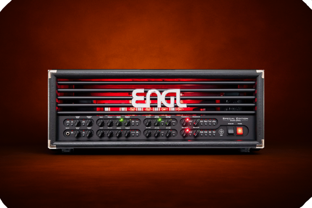 ENGL Special Edition Founders Edition amp head on dark forge background, premium high-gain amp with classic German tone, used for reamping at Reamp Forge.